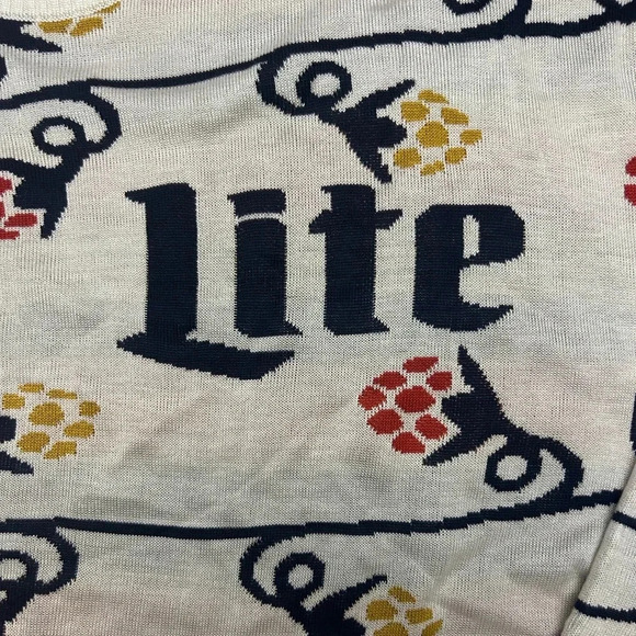 Miller Lite Knit Holiday Ugly Christmas Sweater Unisex Festive - Picture 4 of 9